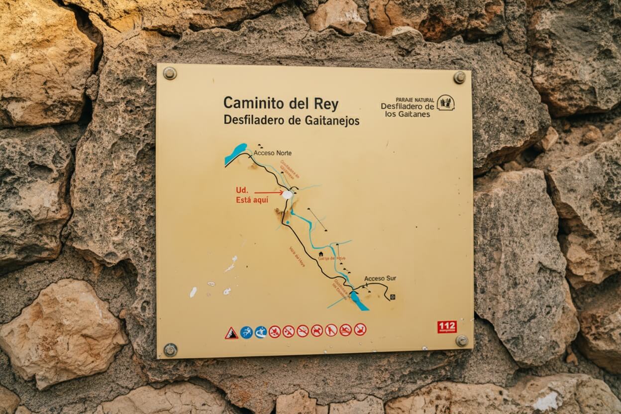 Caminito del Rey — visutá lávka v průlomu Gaitanes, Málaga